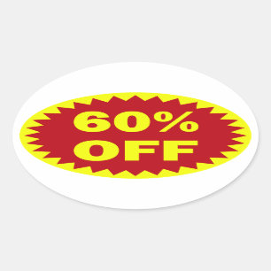 60% OUTRE des autocollants de vente au détail