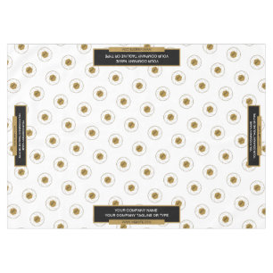 60"X84" Salon de Commerce Nappe Logo Or Blanc