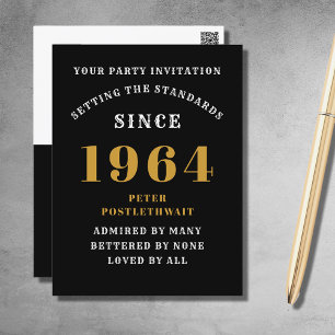 60e anniversaire 1964 Black Gold Invitation