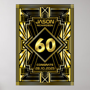 60e anniversaire Art Déco Gold Black Great Gatsby