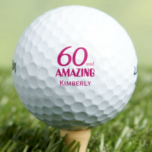 60e anniversaire balles de golf rose 60 ans cadeau