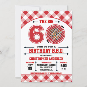 60e anniversaire Barbecue Invitation