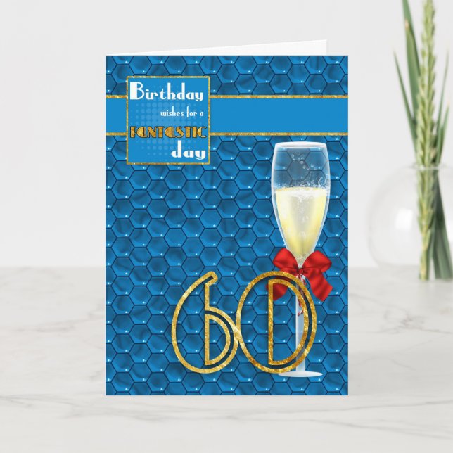 60e anniversaire - Carte d'anniversaire géométriqu (Devant)