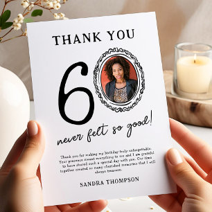 60e anniversaire Carte de remerciements photo
