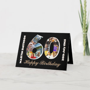 60e anniversaire Carte photo 60 ans