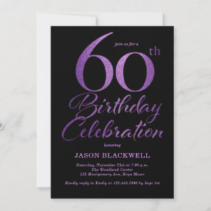 60e anniversaire Célébration Purple Invitation
