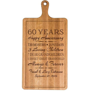 60e anniversaire Classy Cherry Wood Cutting Board