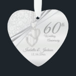 60e anniversaire de Mariage Conception de l'ésaké<br><div class="desc">⭐ ⭐ ⭐ ⭐ 5 Star Review. 🥇 UN DESIGN D'ART ORIGINAL DE DROIT D'AUTEUR DE Donna Siegrist SEULEMENT DISPONIBLE SUR ZAZZLE! 60th /75th Diamond Mariage Anniversary Gardez l'ornement de design prêt pour vous à personnaliser. Peut aussi être utilisé pour d'autres occasions comme un anniversaire, l'amitié, cadeau de mariage, etc......</div>