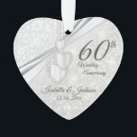 60e anniversaire de Mariage de diamant Keepsaké<br><div class="desc">60e anniversaire de Mariage de diamant Garder l'ornement de conception de saké. Ce beau ornement sera un succès avec ce couple spécial ou cette ou ces personnes. Il fonctionnerait aussi bien pour tout autre événement ou occasion comme un fiançailles, un mariage, un anniversaire, un diplôme, une retraite, etc... en changeant...</div>