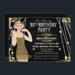 60e anniversaire Déco Gatsby Flapper Invitation fi<br><div class="desc">Célébrez comme ils l'ont fait dans les années 1900 avec notre fabuleuse invitation inspirée de Gatsby. Que vous planifiez une fête de bachelorette ou une fête d'anniversaire,  remontez votre événement à l'époque fabuleuse de l'Art Déco et de la vie somptueuse.</div>