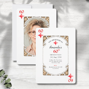 60e anniversaire Diamond Playing Card Invitation