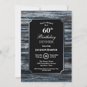 60e anniversaire Dîner de fête du bois Invitation