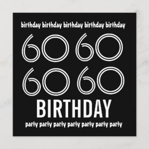 60e anniversaire du Invitation Black White W1183