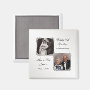 60e anniversaire du Mariage diamant Magnet photo
