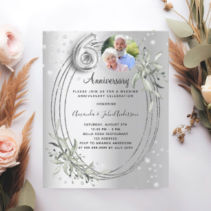 60e anniversaire du mariage invitation photo argen