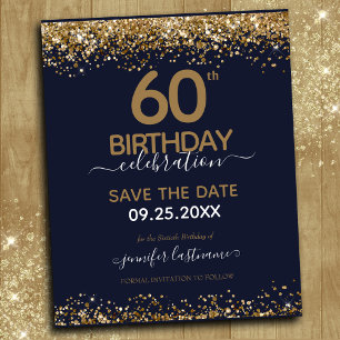 60e anniversaire Enregistrer la date Invitation bu