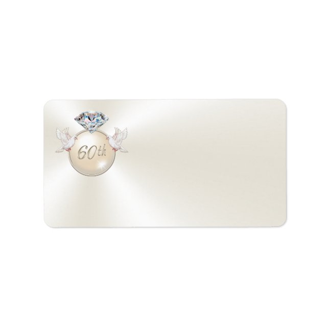 60e anniversaire Étiquettes de adresse personnalis (Devant)
