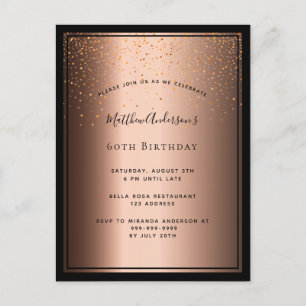 60e anniversaire fête bronze brun noir invitation