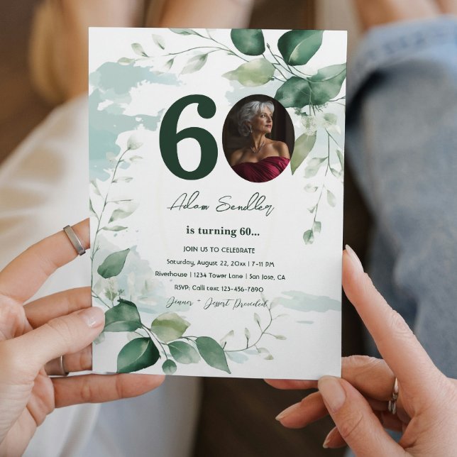 60e anniversaire fête et brunches verts invitation (Créateur téléchargé)