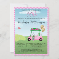 60e Anniversaire Fête Lady Golfer Thème Invitation