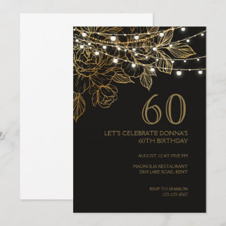 60e anniversaire fête luxe élégante invitation