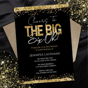 60e anniversaire Invitation Black and Gold