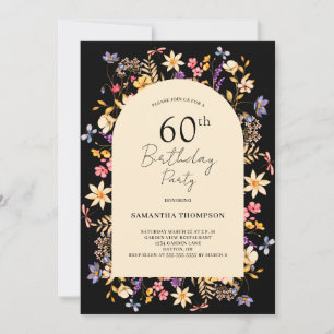 60e anniversaire Invitation de Fleurs sauvages flo