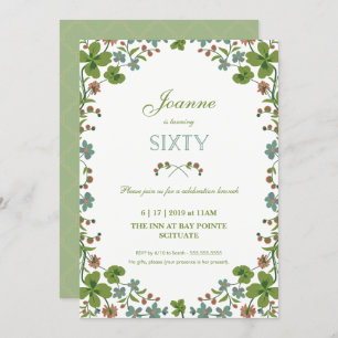 60e anniversaire Invitation - Floral Vintage Soixa