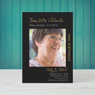 60e anniversaire Invitation noire