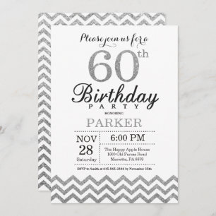 60e anniversaire Invitation Parties scintillant d'
