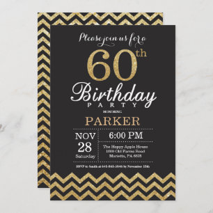 60e anniversaire Invitation Parties scintillant no