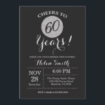 60e anniversaire Invitation Parties scintillant no<br><div class="desc">60e Invitation Anniversaire Carte Parties scintillant noire et argent. Pour plus de personnalisation,  cliquez sur le bouton "Customiser" et utilisez notre outil de conception pour modifier ce modèle.</div>