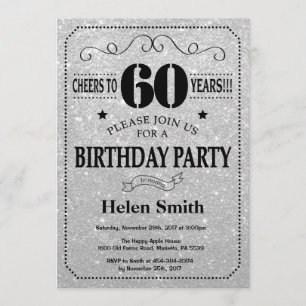 60e anniversaire Invitation Parties scintillant no