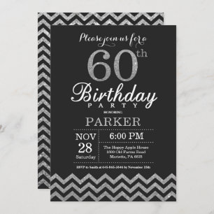60e anniversaire Invitation Parties scintillant no