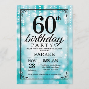 60e anniversaire Invitation Parties scintillant Tu