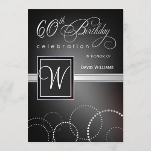 60e anniversaire Invitations à la fête - avec Mono