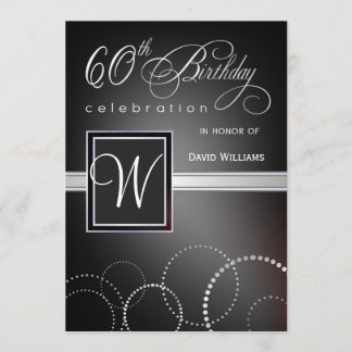 60e anniversaire Invitations à la fête - avec Mono