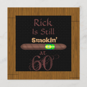 60E ANNIVERSAIRE Invitations CIGAR CADRE D'APPAREN