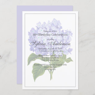 60e anniversaire Lavender Hydrangea Invitation