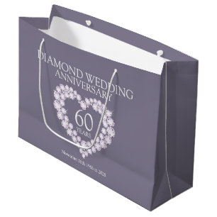 60e anniversaire mariage diamant sac cadeau photo