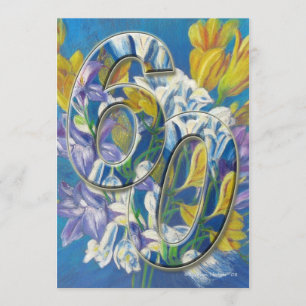 60e anniversaire Mariage Invitation Freesias