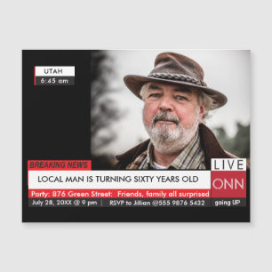 60e anniversaire Mens Funny TV News