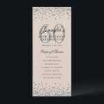 60e Anniversaire Menu du programme Merci Champagne<br><div class="desc">Design élégant "Programme de fête d'anniversaire" avec faux parties scintillant confetti texte personnalisé.</div>