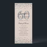 60e Anniversaire Menu du programme Merci Champagne<br><div class="desc">Design élégant "Programme de fête d'anniversaire" avec faux parties scintillant confetti texte personnalisé.</div>
