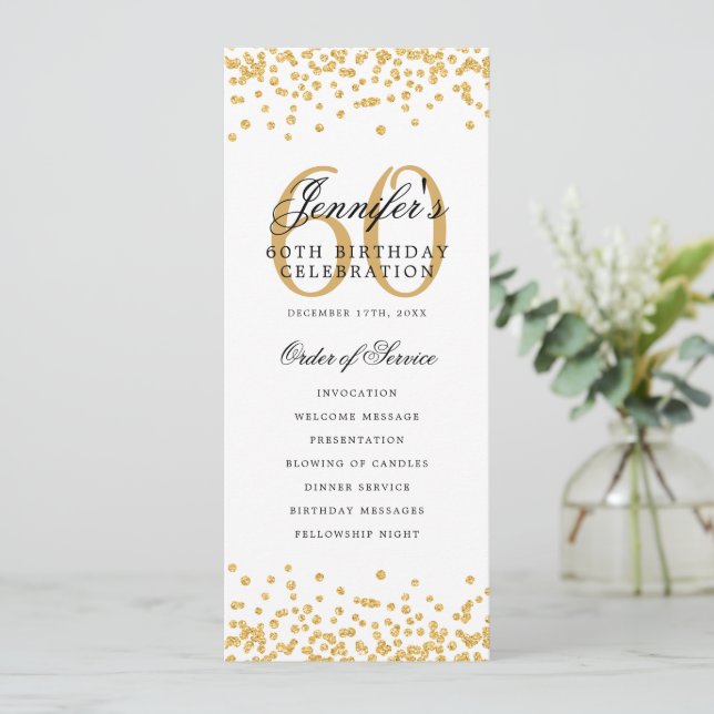 60e Anniversaire Menu du programme Merci U Gold (Debout devant)