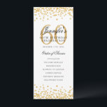 60e Anniversaire Menu du programme Merci U Gold<br><div class="desc">Design élégant "Programme de fête d'anniversaire" avec faux parties scintillant confetti texte personnalisé.</div>