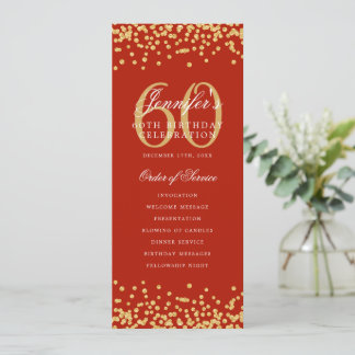 60e Anniversaire Menu du programme Merci U Gold Re