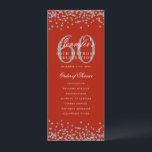 60e Anniversaire Menu du programme Merci U Silver<br><div class="desc">Design élégant "Programme de fête d'anniversaire" avec faux parties scintillant confetti texte personnalisé.</div>