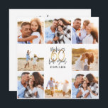 60e anniversaire moderne noir et or<br><div class="desc">60e anniversaire moderne noir et or photo collage invitation. Conception de texte de script moderne. Partie d'une collection.</div>