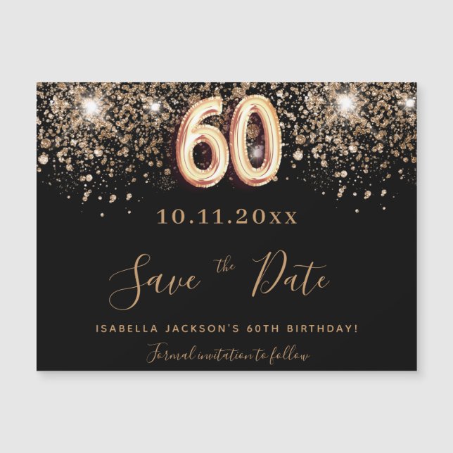 60e anniversaire parties scintillant noire enregis (Devant)